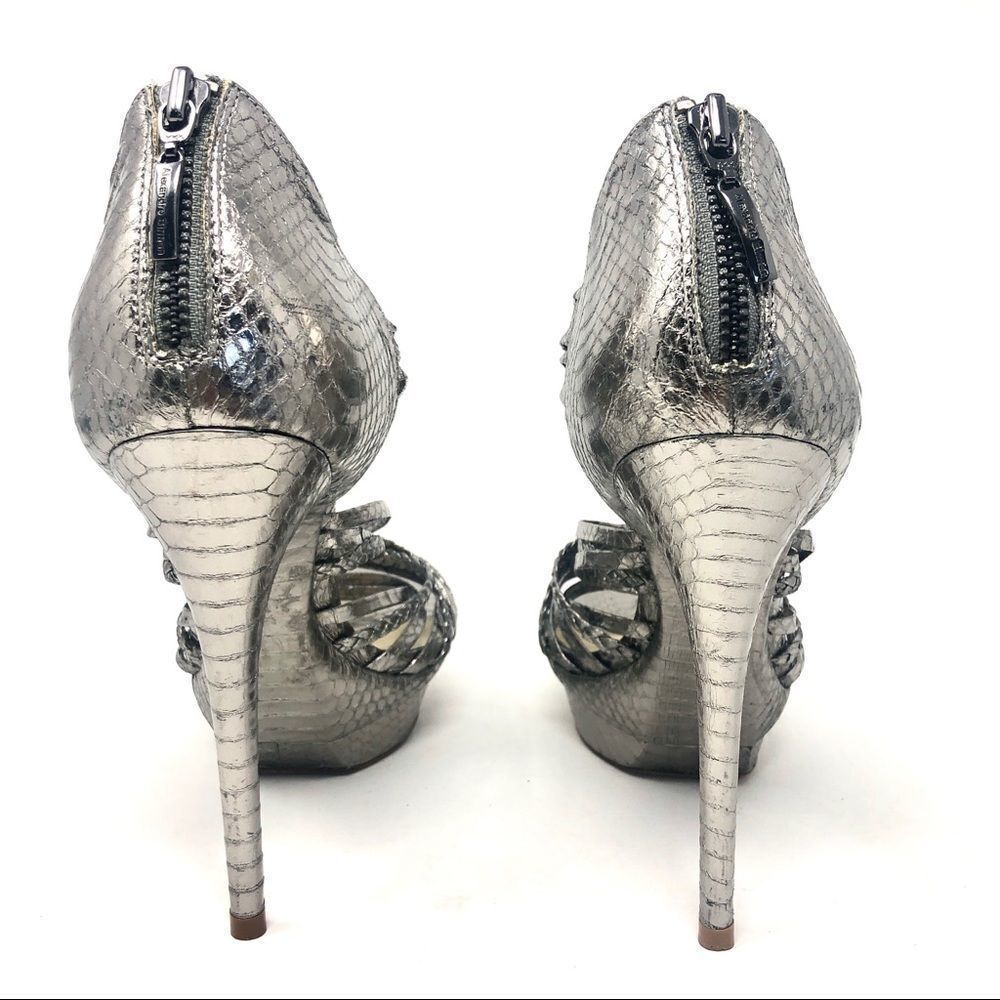 Alexandre Birman Python & Leather Platform Sandals - Picture 8 of 11
